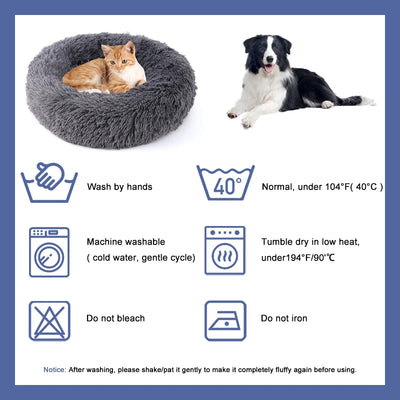 Cama Redonda Antiestrés para Mascotas | Súper Suave y Lavable