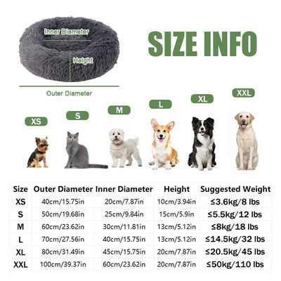Cama Redonda Antiestrés para Mascotas | Súper Suave y Lavable
