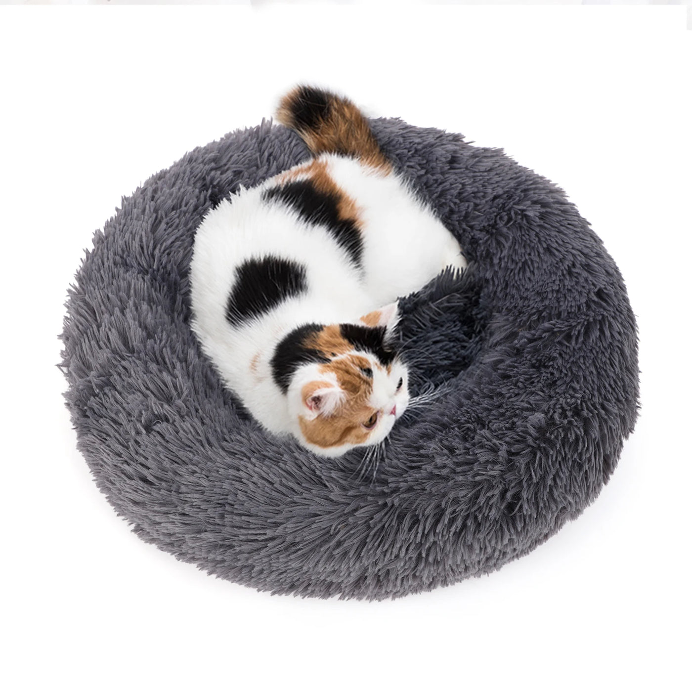 Cama Redonda Antiestrés para Mascotas | Súper Suave y Lavable