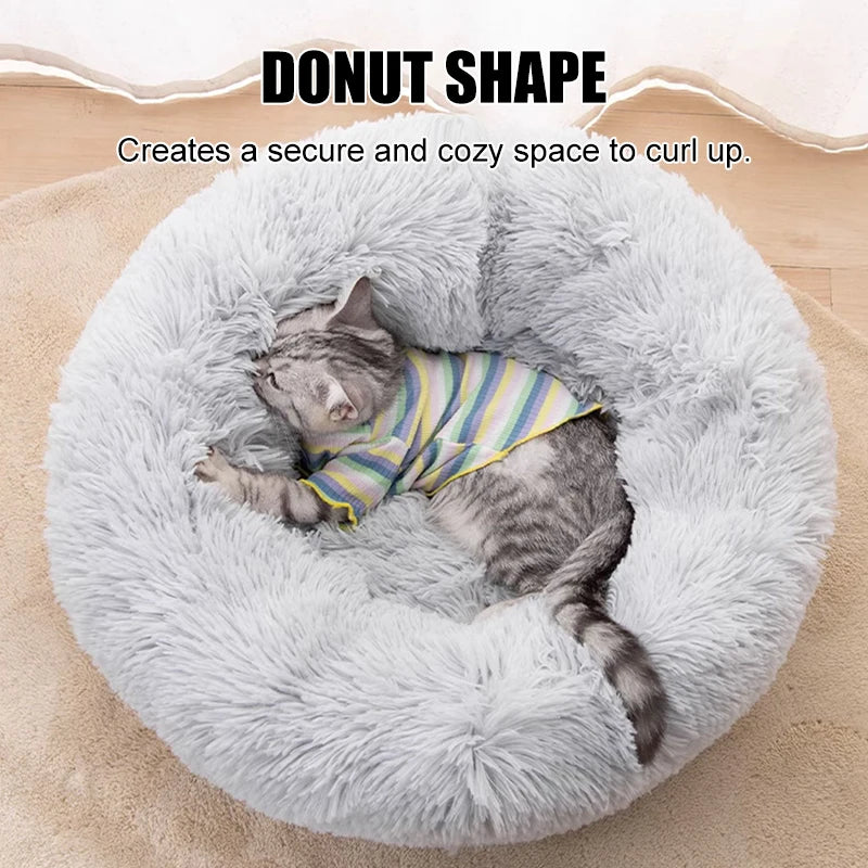 Cama Redonda Antiestrés para Mascotas | Súper Suave y Lavable
